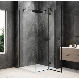 GLOBE BLACK čtvercový sprchový kout 900x900mm, čiré sklo, pravé