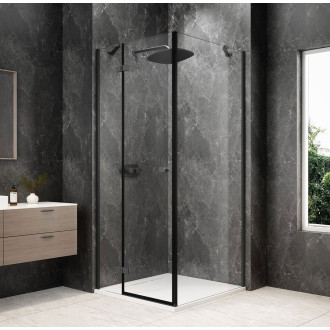 GLOBE GUN METAL čtvercový sprchový kout 900x900mm, čiré sklo, levé GB1090-3315LGM