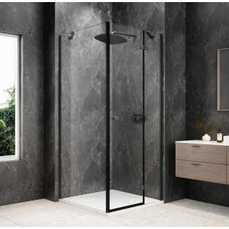 GLOBE GUN METAL čtvercový sprchový kout 900x900mm, čiré sklo, pravé GB1090-3315RGM