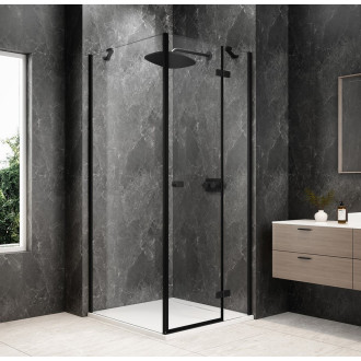 GLOBE BLACK čtvercový sprchový kout 1000x1000mm, čiré sklo, pravé GB1010-3415RB