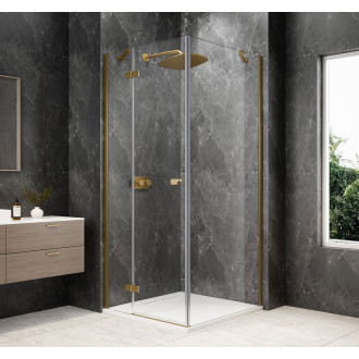GLOBE GOLD MATT čtvercový sprchový kout 1000x1000mm, čiré sklo, levé GB1010-3415LG