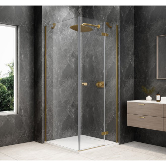 GLOBE GOLD MATT čtvercový sprchový kout 1000x1000mm, čiré sklo, pravé GB1010-3415RG