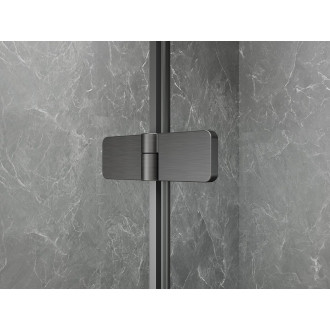 GLOBE GUN METAL čtvercový sprchový kout 1000x1000mm, čiré sklo, pravé
