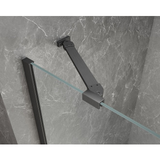 GLOBE GUN METAL čtvercový sprchový kout 1000x1000mm, čiré sklo, pravé