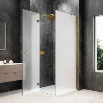 GLOBE GOLD MATT čtvercový sprchový kout 800x800mm, matné sklo, levé