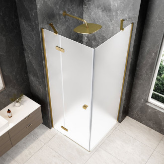 GLOBE GOLD MATT čtvercový sprchový kout 800x800mm, matné sklo, levé