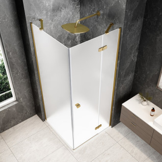 GLOBE GOLD MATT čtvercový sprchový kout 800x800mm, matné sklo, pravé