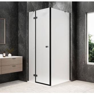 GLOBE GUN METAL čtvercový sprchový kout 800x800mm, matné sklo, levé GB1080-3215MLGM