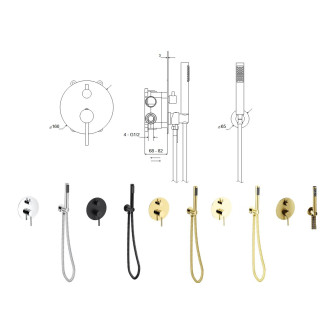 Podomítkový sprchový/vanový set VEO II broušená měď