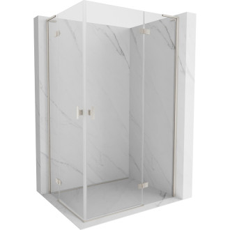 Sprchový kout Mexen Mist-H L Duo s pravým pantem 90 x 120 cm, průhledný, kartáčovaný nikl - 8A5L-090L-120P-97-00