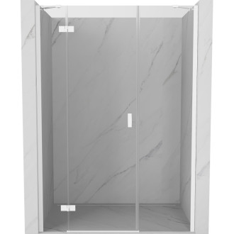 Sprchové dveře Mexen Mist-H s levými panty 135 cm, průhledné, bílé - 8A5-135-001-20-00-L