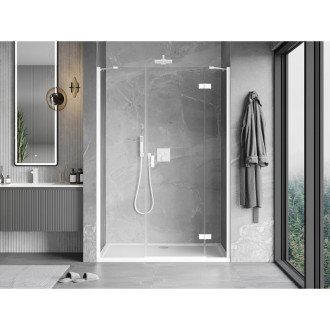 Mexen Mist-H drzwi prysznicowe uchylne prawe 130 cm, transparent, białe - 8A5-130-001-20-00-P