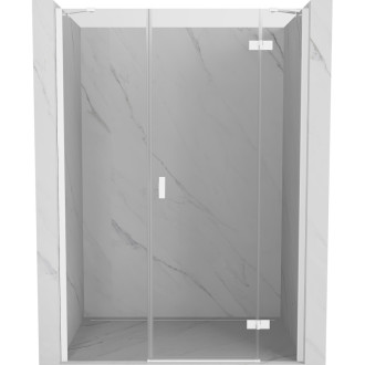 Sprchové dveře Mexen Mist-H s pravými panty 140 cm, průhledné, bílé - 8A5-140-001-20-00-P