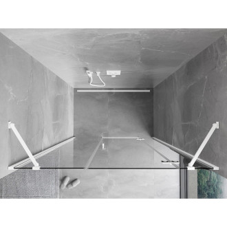 Mexen Mist-H drzwi prysznicowe uchylne prawe 145 cm, transparent, białe - 8A5-145-001-20-00-P