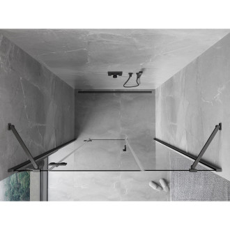 Mexen Mist-H drzwi prysznicowe uchylne lewe 145 cm, transparent, gun gray szczotkowany - 8A5-145-001-66-00-L