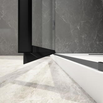 GLOBE GUN METAL sprchové dveře do niky 900mm, čiré sklo, levé