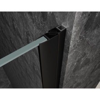 GLOBE BLACK sprchové dveře do niky 800mm, matné sklo, levé