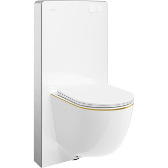 Mexen WC sada k montáži na povrch, pneumatický rám Tex Air G s mísou Madox a sedátkem s tlumeným dovíráním, bílá - 615030154000A-20
