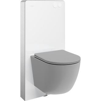 Mexen WC sada k montáži na povrch, pneumatický rám Tex Air G s mísou Lena a sedátkem s tlumeným dovíráním, bílá/zlatá - 615030224005A-20