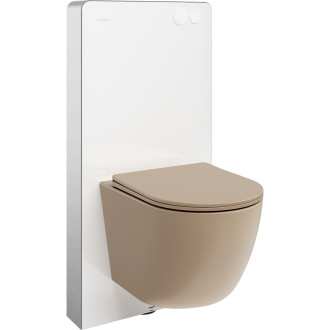 Mexen WC sada k omítce, pneumatický rám Tex Air G s mísou Lena a sedátkem s tlumeným dovíráním, světle šedá matná