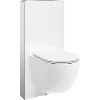 Mexen WC sada k montáži na povrch, pneumatický rám Tex Air G s mísou Lena a sedátkem s tlumeným dovíráním, bílá - 615030220300A-20