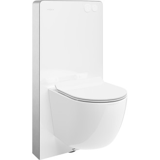 Mexen WC sada k montáži na povrch, pneumatický rám Tex Air G s mísou Lena a sedátkem s tlumeným dovíráním, bílá - 615030220500A-20