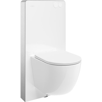 Mexen WC sada k omítce, pneumatický rám Tex Air G s mísou Lena Tornado a sedátkem s tlumeným dovíráním, bílá