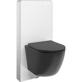 Mexen WC sada k omítce, pneumatický rám Tex Air G s mísou Lena a sedátkem s tlumeným dovíráním, světle šedá matná
