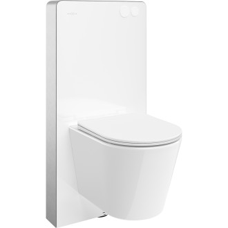 Mexen WC sada k montáži na povrch, pneumatický rám Tex Air G s mísou Rico a sedátkem s tlumeným dovíráním, bílá - 615030724000A-20