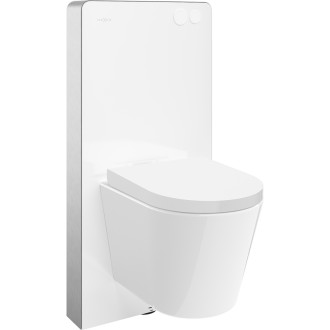 Mexen WC sada k omítce, pneumatický rám Tex Air G s mísou Rico Tornado a sedátkem s tlumeným dovíráním, bílá