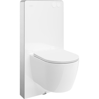 Mexen WC sada k montáži na povrch, pneumatický rám Tex Air G s mísou Carmen a sedátkem s tlumeným dovíráním, bílá - 615030884000A-20