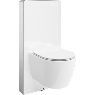 Mexen WC sada k montáži na povrch, pneumatický rám Tex Air G s mísou Carmen a sedátkem s tlumeným dovíráním, bílá - 615030884000A-20