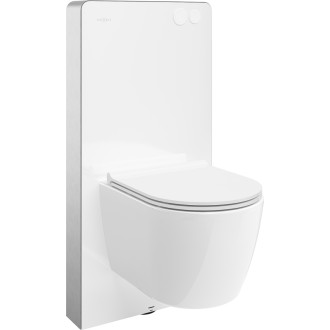 Mexen WC sada k omítce, pneumatický rám Tex Air G s mísou Carmen Tornado a sedátkem s tlumeným dovíráním, bílá