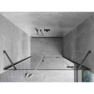 Mexen Mist-H drzwi prysznicowe uchylne prawe 130 cm, transparent, gun gray szczotkowany - 8A5-130-001-66-00-P