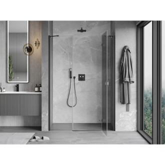 Mexen Mist-H drzwi prysznicowe uchylne prawe 155 cm, transparent, gun metal - 8A5-155-001-95-00-P