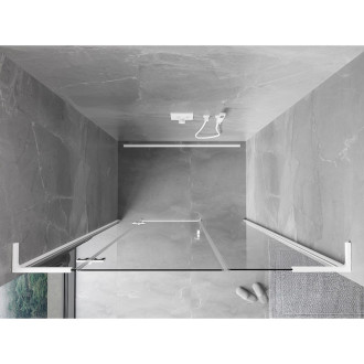Mexen Mist-H L drzwi prysznicowe uchylne lewe 130 cm, transparent, białe - 8A5L-130-001-20-00-L