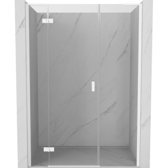 Sprchové dveře Mexen Mist-H L s levými panty 135 cm, průhledné, bílé - 8A5L-135-001-20-00-L