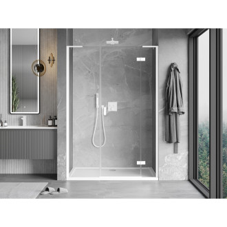 Mexen Mist-H L drzwi prysznicowe uchylne prawe 150 cm, transparent, białe - 8A5L-150-001-20-00-P