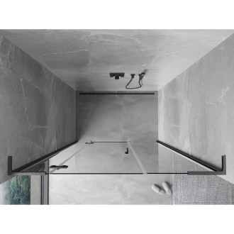 Mexen Mist-H L drzwi prysznicowe uchylne lewe 145 cm, transparent, gun gray szczotkowany - 8A5L-145-001-66-00-L