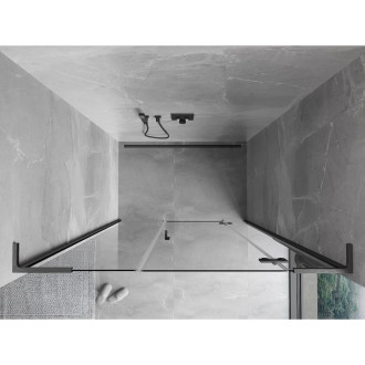 Mexen Mist-H L drzwi prysznicowe uchylne prawe 125 cm, transparent, gun gray szczotkowany - 8A5L-125-001-66-00-P