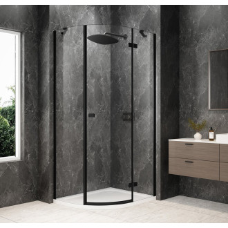 GLOBE BLACK čtvrtkruhový sprchový kout 900x800mm, čiré sklo, pravé GB2980RB