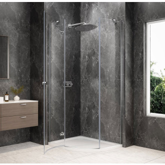 GLOBE CHROME čtvrtkruhový sprchový kout 1000x800mm, čiré sklo, levé