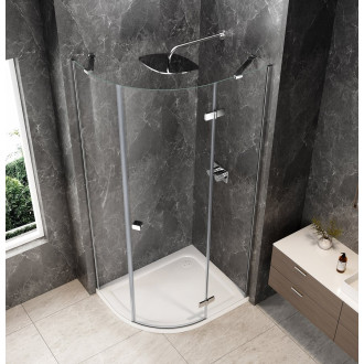 GLOBE CHROME čtvrtkruhový sprchový kout 1000x800mm, čiré sklo, pravé