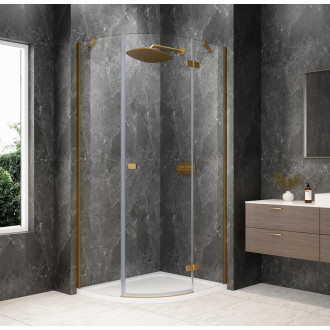 GLOBE GOLD MATT čtvrtkruhový sprchový kout 1000x800mm, čiré sklo, pravé GB2180RG
