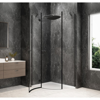 GLOBE GUN METAL čtvrtkruhový sprchový kout 1000x800mm, čiré sklo, levé