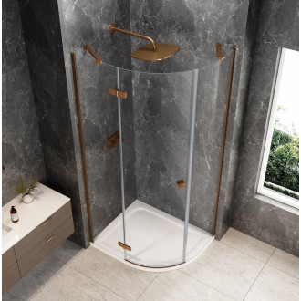 GLOBE COPPER MATT čtvrtkruhový sprchový kout 1000x800mm, čiré sklo, levé