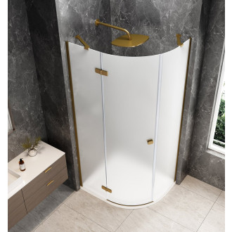 GLOBE GOLD MATT čtvrtkruhový sprchový kout 900x800mm, matné sklo, levé