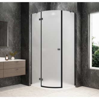 GLOBE GUN METAL čtvrtkruhový sprchový kout 900x800mm, matné sklo, levé GB2980MLGM