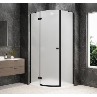 GLOBE BLACK čtvrtkruhový sprchový kout 1000x800mm, matné sklo, levé GB2180MLB