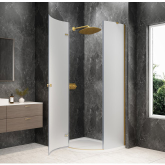 GLOBE GOLD MATT čtvrtkruhový sprchový kout 1000x800mm, matné sklo, levé